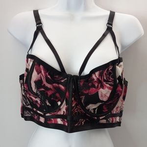 Torrid Rose Floral Cage Strappy Bralette
